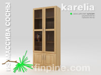 книжный шкаф для дома KARELIA-800 со стеклянными дверцами (глубиной 380 мм)